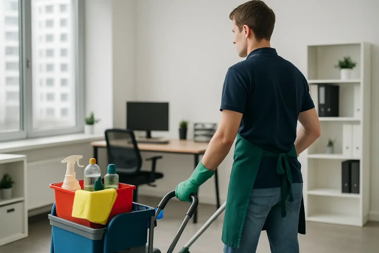 Équipe de nettoyage professionnelle au travail dans un appartement insalubre à Nanterre.